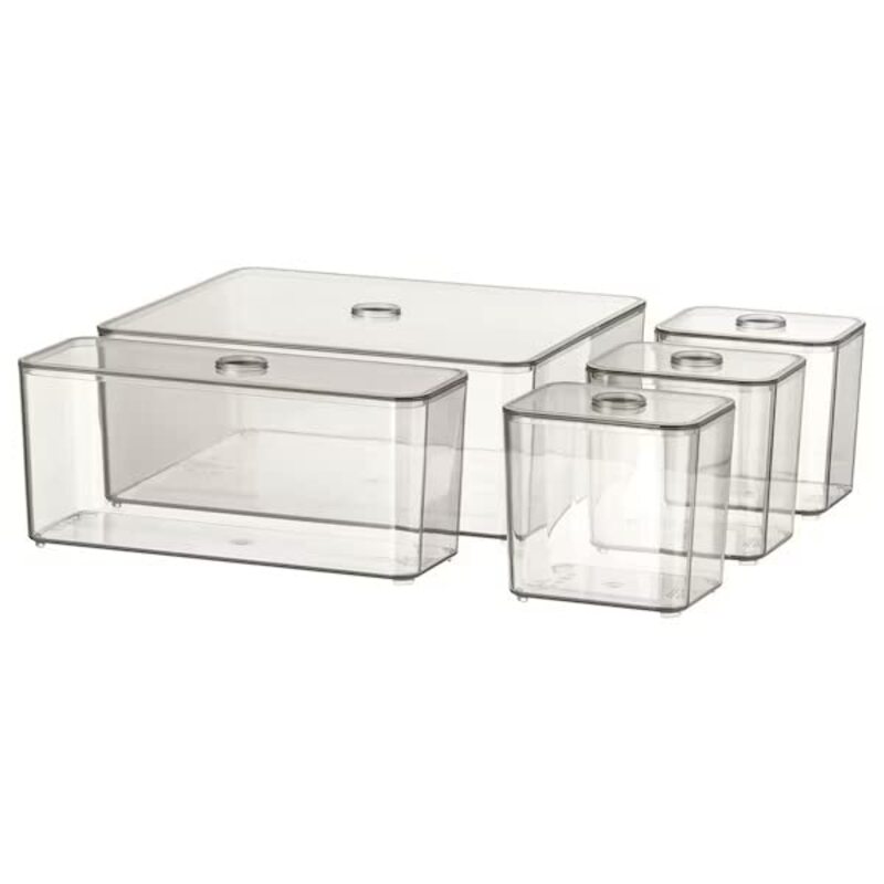 

DXB Gadgets 5-Piece Box with Lid Set, Clear