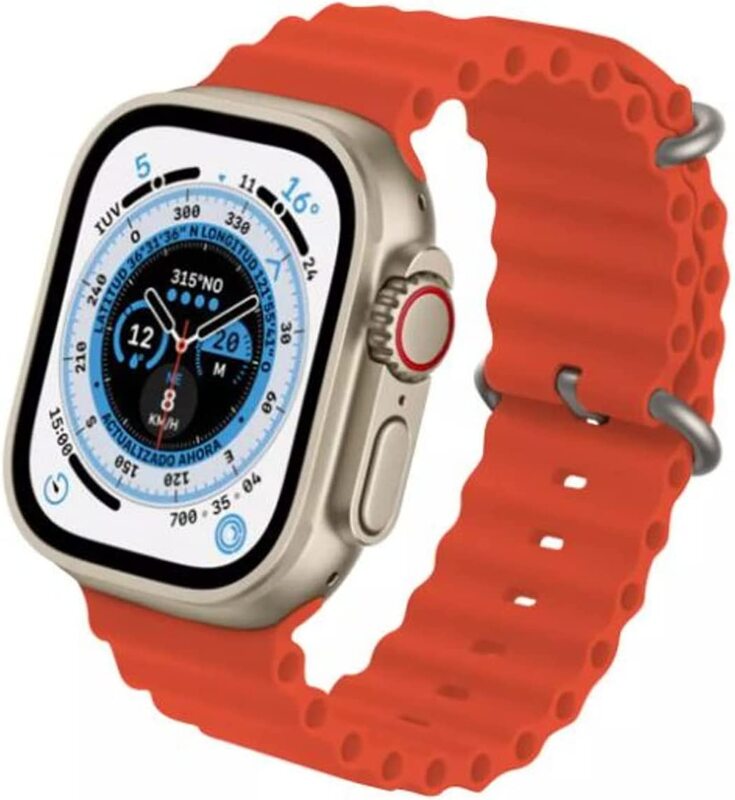 

Generic Blulory Glifo 8 Ultra Smartwatch, Orange/Silver