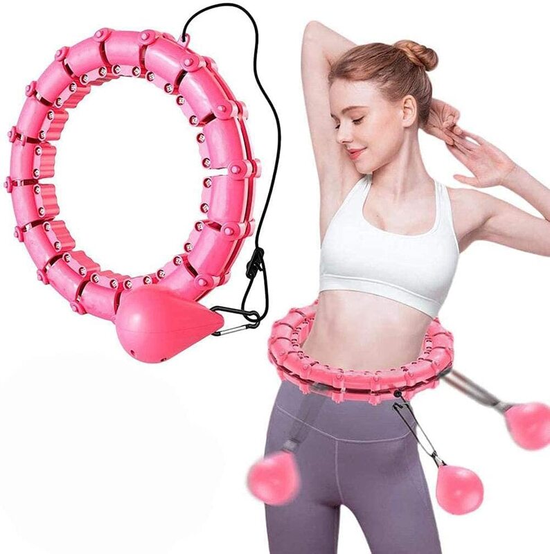 

Shelly Sports Shelly Smart Weighted Hoola Hoops for Fitness and Massage, 24 Knots, Pink