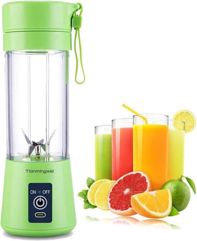 

Tmw 0.38L Portable Blender with Magnetic Secure Switch & USB Charger Cable, Green