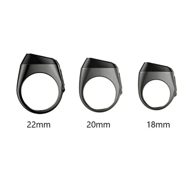 iQibla Tasbih Zikr Water Resistant Smart Ring for Men, 22mm, Grey