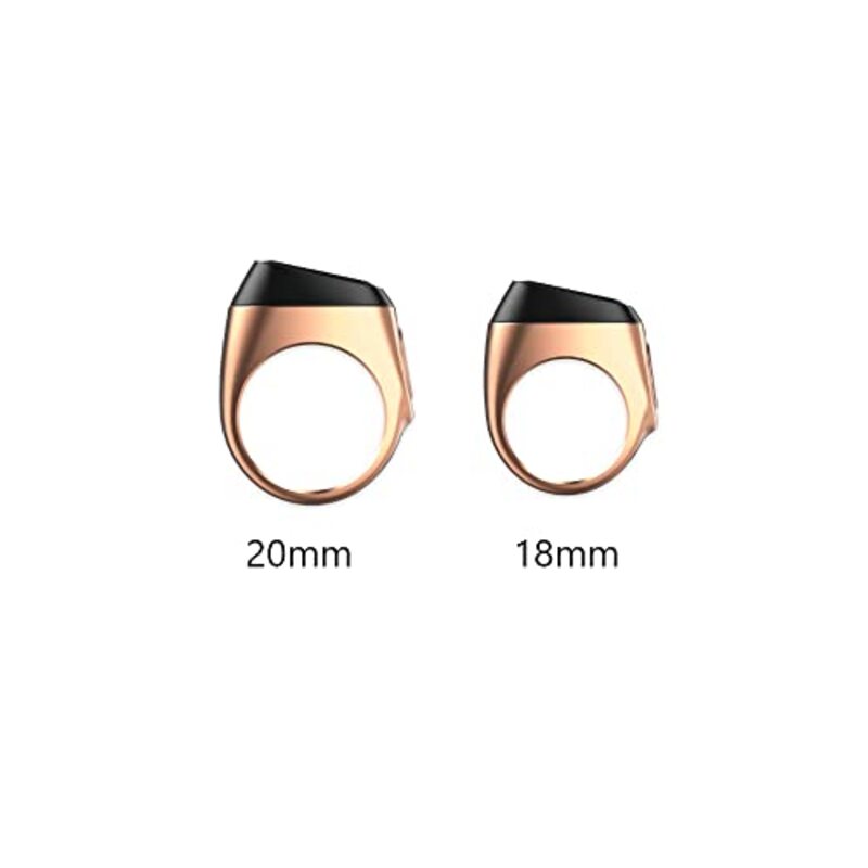 iQibla Tasbih Ziker Water Resistant Smart Ring for Men, 18mm, Rose Gold