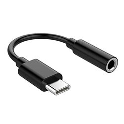 Zenvan Type-C Headphone Jack Adapter, 3.5mm Jack to USB Type-C for Smartphone/Tablets, CM20, Black
