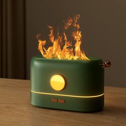 Flame Essential Oil Diffuser Aromatherapy Humidifier, 200ml, Green