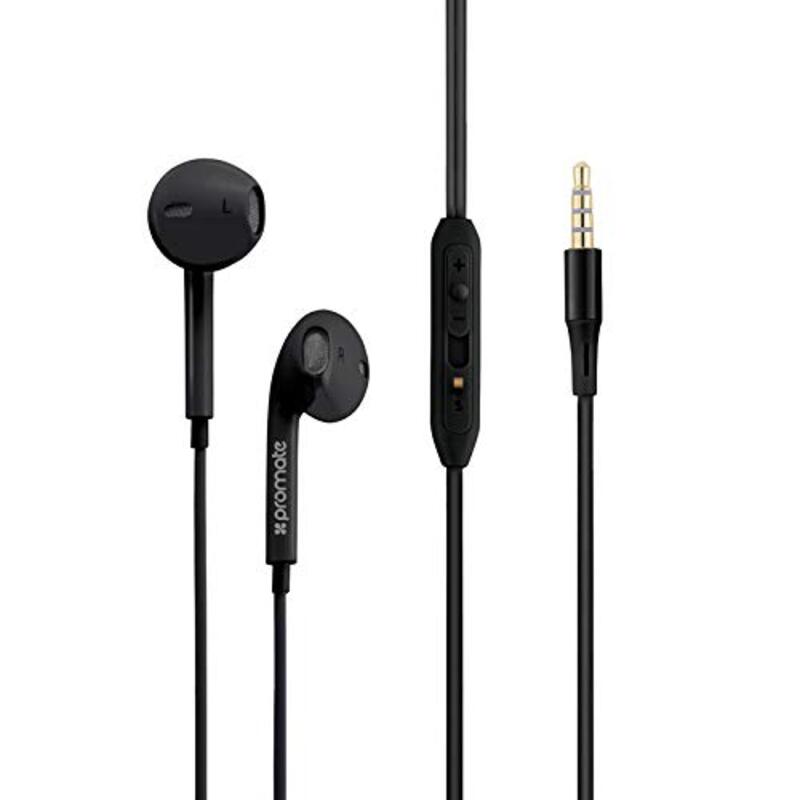 

Promate 3.5mm Jack In-Ear Earphones with Mic, Black