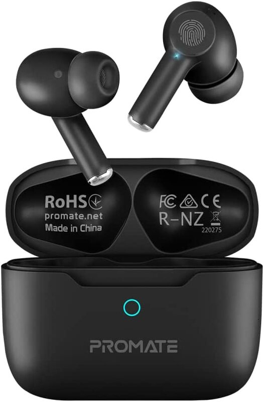 

Promate True Wireless In-Ear Noise Cancelling Earbuds with Mic, Black