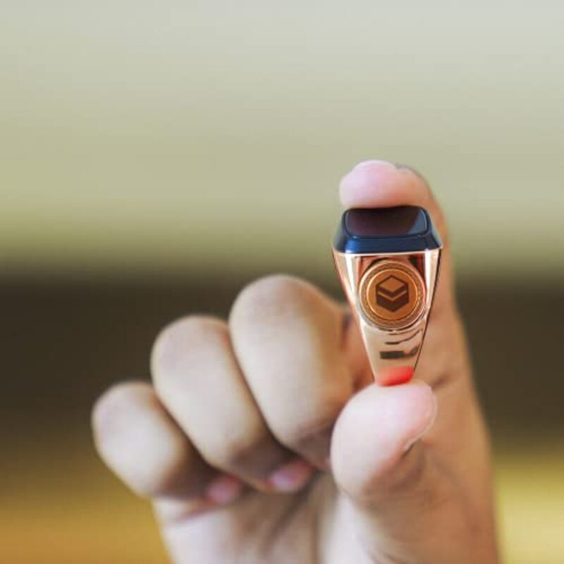 iQibla Tasbih Ziker Water Resistant Smart Ring for Men, 18mm, Rose Gold
