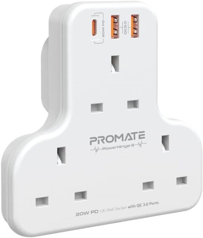 

Promate 6-in-1 Power Strip, White