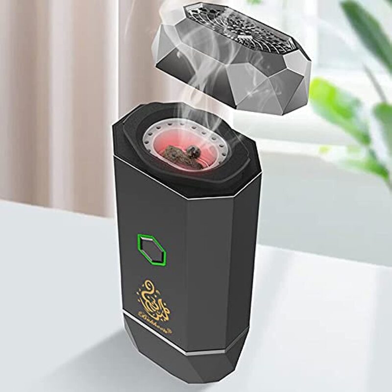 

HICITI Oud Chips Electric Bukhoor Incense Burner, Big, Black