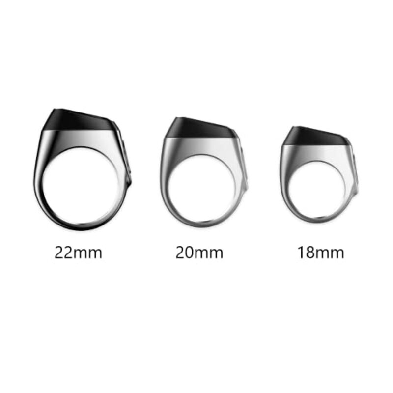 iQibla Tasbih Ziker Water Resistant Smart Ring for Men, 20mm, Silver