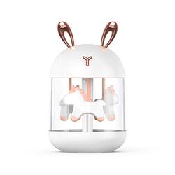 Shfisii USB LED Aroma Diffuser Horse Humidifier Mist, 300ml, White/Pink