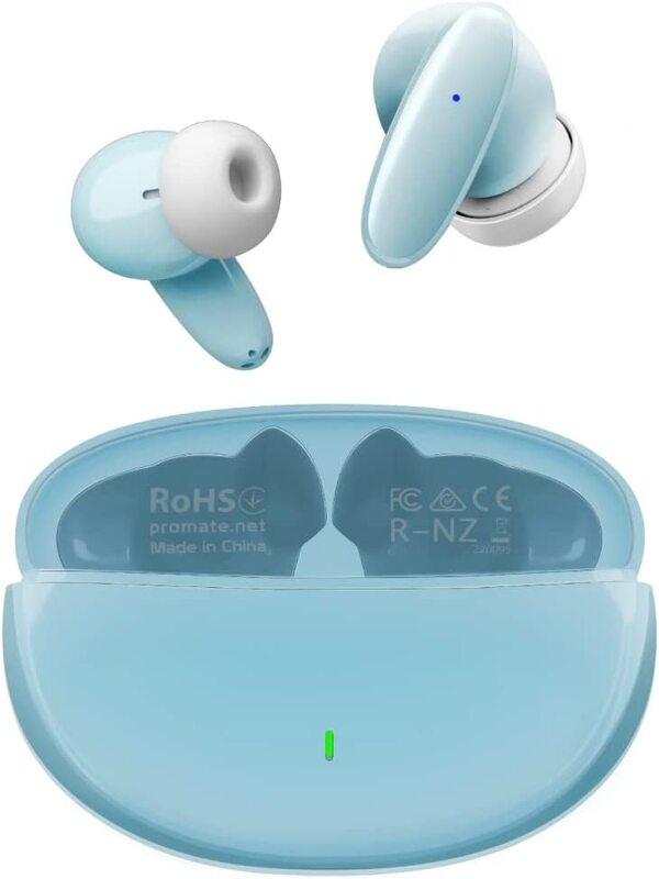 

Promate True Wireless In-Ear Noise Cancelling Earbuds with Mic, Blue