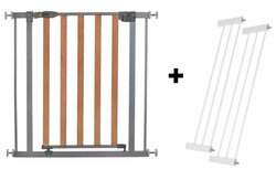 Hauck,Woodlock Safegate 75 - 80cm Plus Two 21cm Extension,Safety Gate,Silver