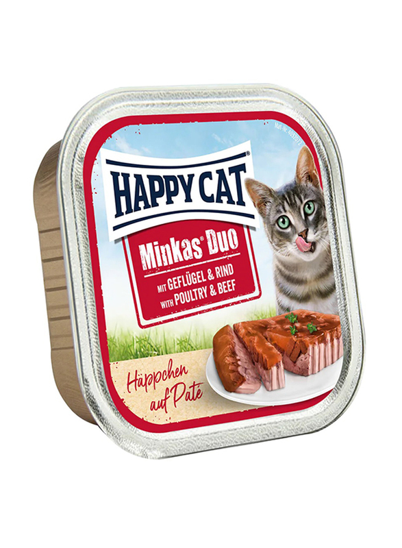 

Happy Cat Minkas Duo Poultry & Beef Flavour Cats Wet Food, 100g