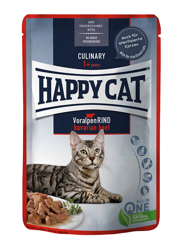 

Happy Cat MIS Culinary Bavarian Beef Cat Wet Food, 24 x 85g