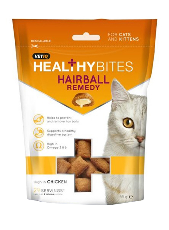 

VET IQ Healthy Bites Hairball Remedy Cats/Kittens Dry Food, 65g