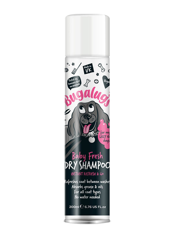 

Bugalugs Baby Fresh Dry Dog Shampoo, 200ml, White