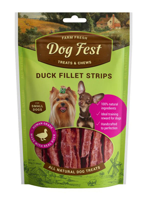 

Dog Fest Duck Fillet Strips Dogs Dry Food, 55g