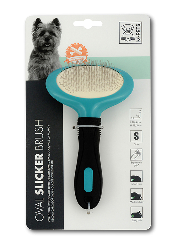 

M-PETS Oval Slicker Brush, Small, Blue
