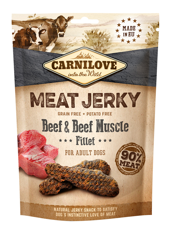 

Carnilove Jerky Snack Beef & Beef Muscle Fillet Dog Dry Food, 100g