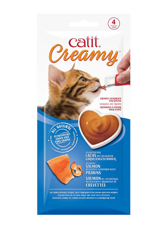 

CatIt Salmon & Prawns Lickable Creamy Cat Wet Food, 12 Packs x 4 x 10g