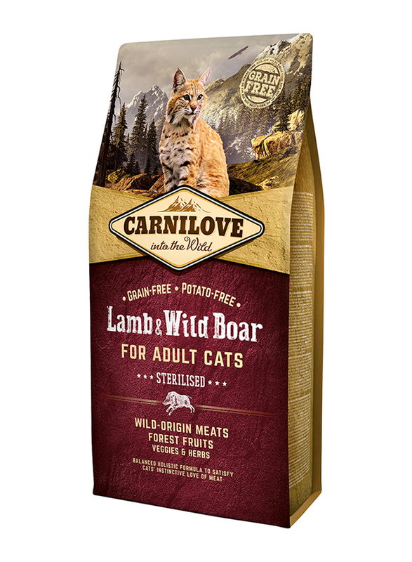 

Carnilove Lamb & Wild Boar Adult Cat Dry Food, 6 Kg