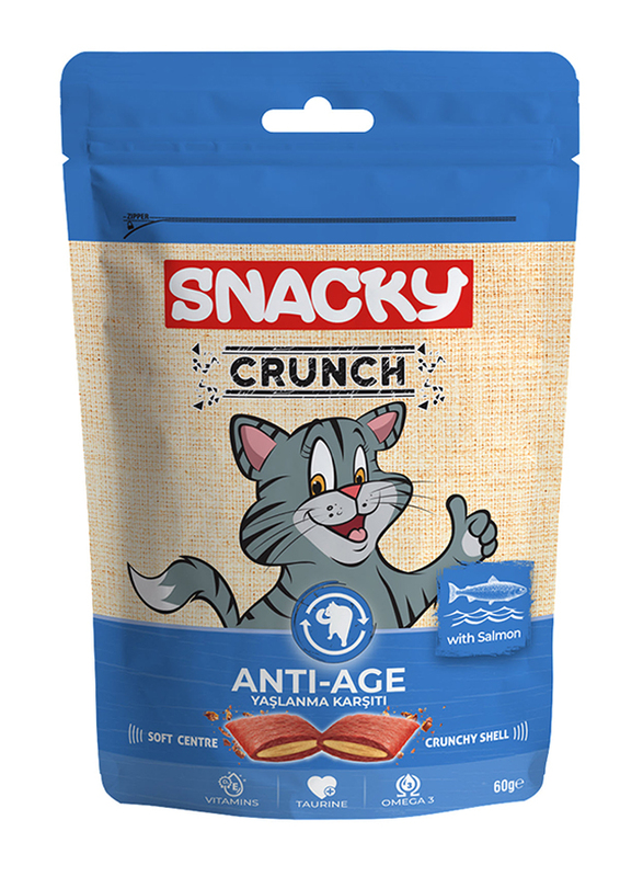 

Snacky Anti Age Salmon Crunch Cat Dry Food, 60g