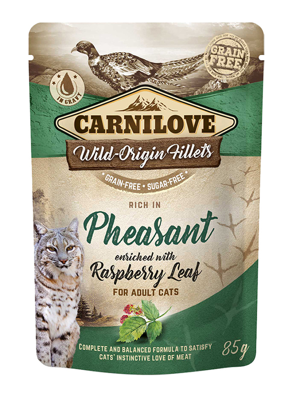 

Carnilove Pheasant Enriched with Raspberry Leaves Adult Cat Wet Food, 24 x 85g