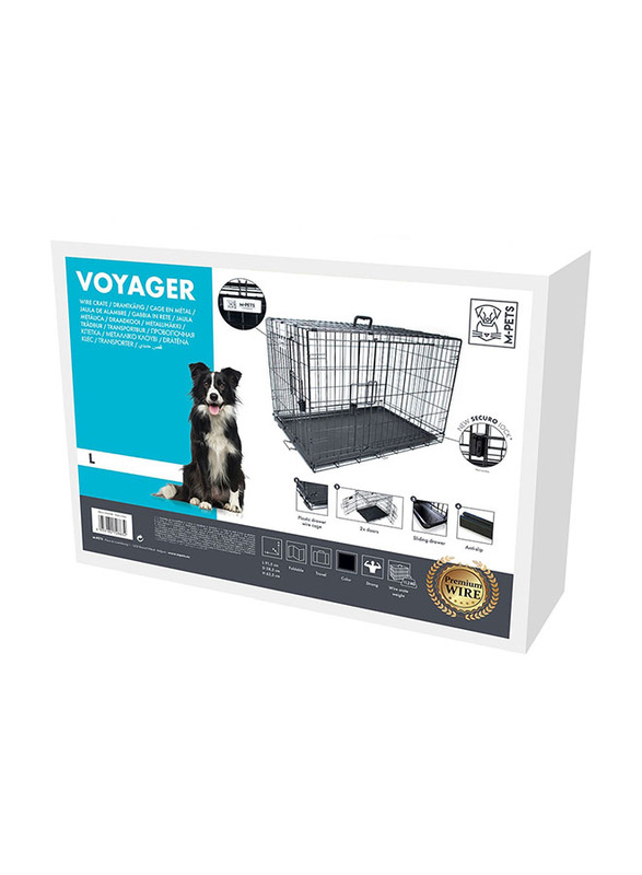 

M-PETS Voyager Wire Crate, Large, Black