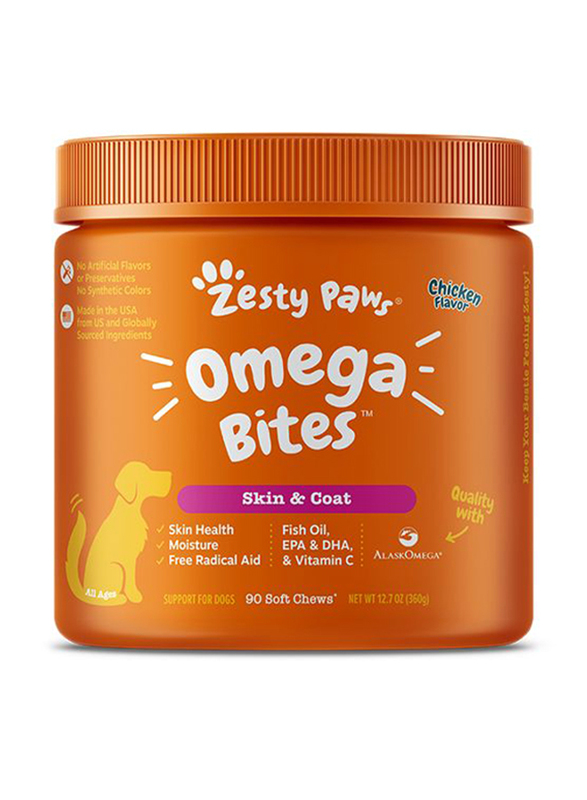 

Zesty Paws Omega Bites Chicken Dog Dry Food, 90 x 360g