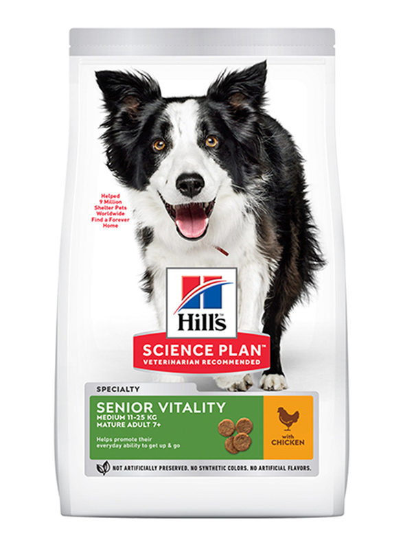 

Hill's Science Plan Chicken & Rice Senior Vitality Medium Mature Adult Dog Dry Food, 14Kg