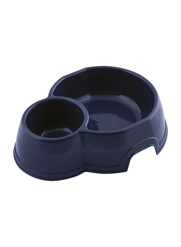 

Georplast Mon Ami Double Plastic Pet Bowl, Navy Blue