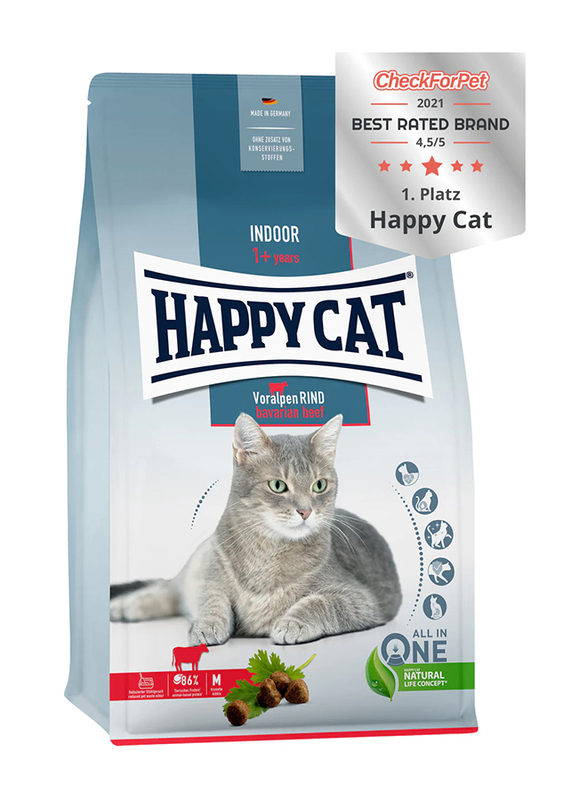 

Happy Cat Indoor Voralpen-Rind Adult Cat Dry Food, 1.3 Kg