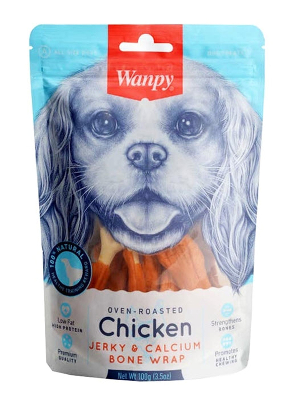

Wanpy Chicken Jerky Wrapped Calcium Bone Dog Dry Food, 100g