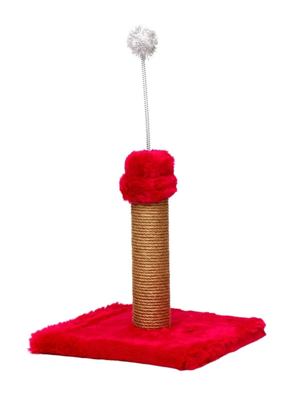 

Flip Cat Short Toy Scratching Post, Red/Brown