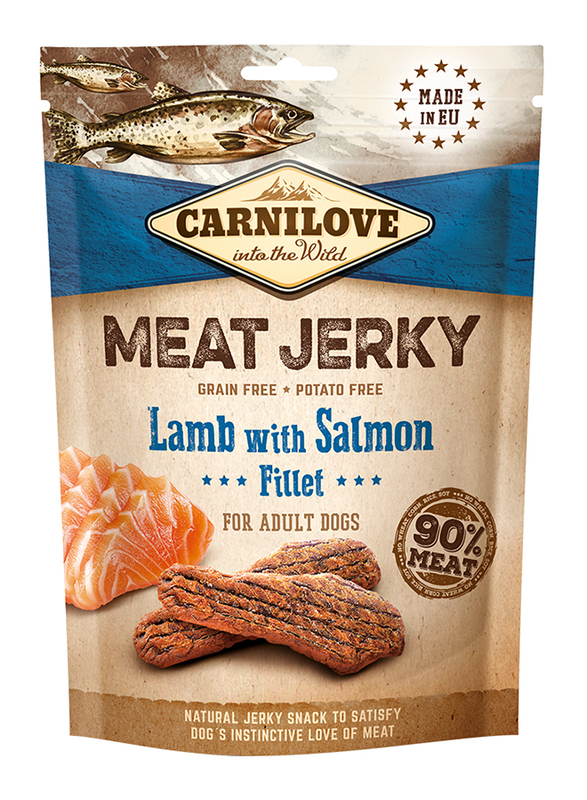

Carnilove Jerky Snack Lamb with Salmon Fillet Dog Dry Food, 100g