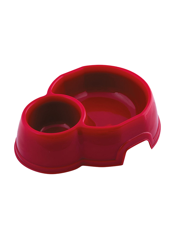 

Georplast Mon Ami Double Plastic Pet Bowl, Red