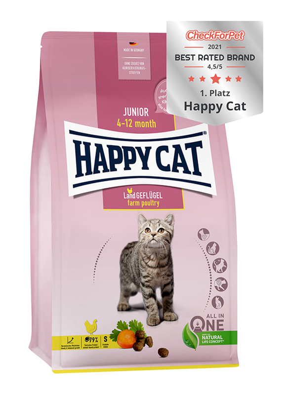 

Happy Cat Junior Farm Poultry Cat Dry Food, 0.3 Kg