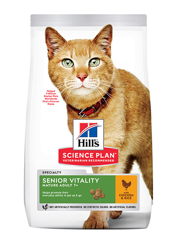 

Hill's Science Plan Senior Vitality with Chicken & Rice Adult 7+ Cat Dry Food, 300g