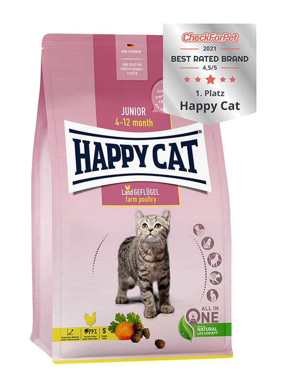 

Happy Cat Junior Farm Poultry Cat Dry Food, 4 Kg