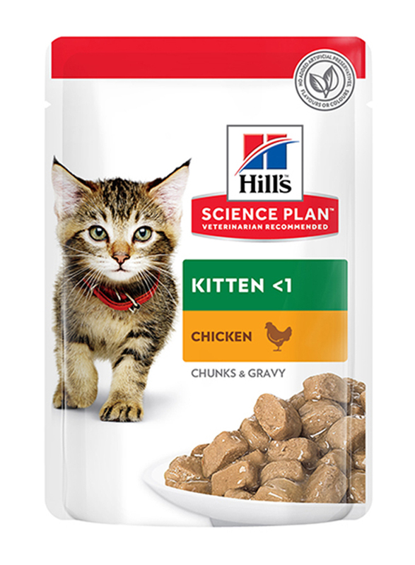 

Hill's Science Plan Tender Chunks in Gravy Pouches Kitten Wet Food, 12 x 85g