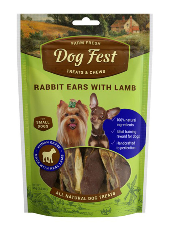 

Dog Fest Rabbit Ears with Lamb Dogs Dry Food, 55g