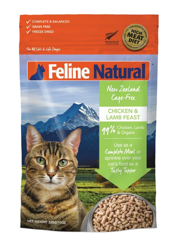 

Feline Natural Freeze Dried Chicken & Lamb Feast Cat Dry Food, 100g