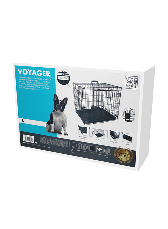 

M-PETS Voyager Wire Crate, Small, Black