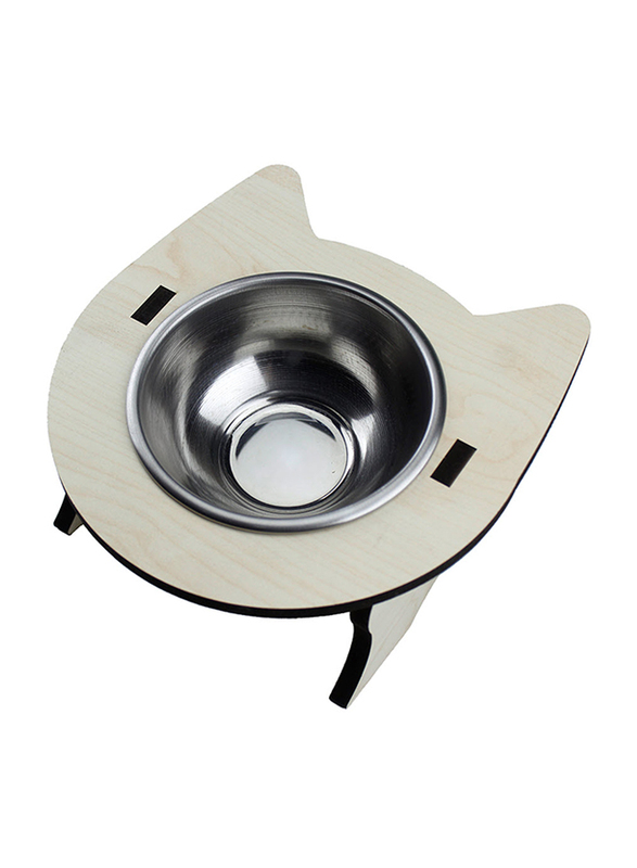 

Okutan Single Cat Food Bowl with Holder, White