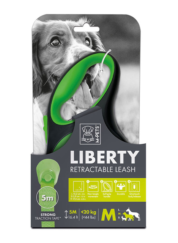 

M-PETS Liberty Dog Retractable Leash, Medium, Green