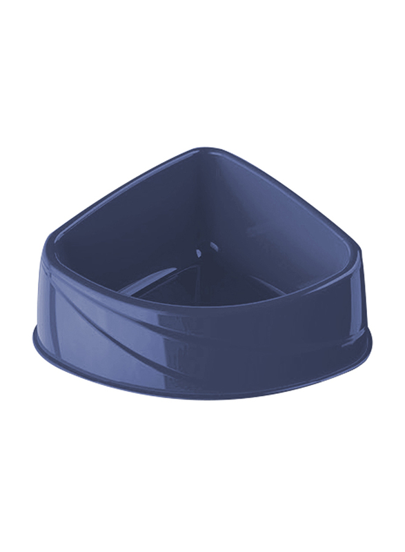 

Georplast Corner Plastic Pet Bowl, Large, Navy Blue