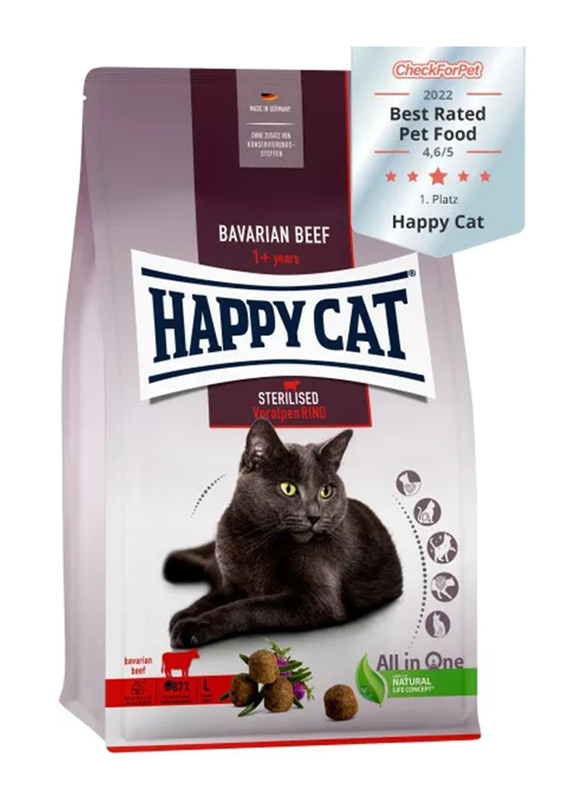 

Happy Cat Sterilised Bavarian Beef Flavour Cats Dry Food, 10 Kg