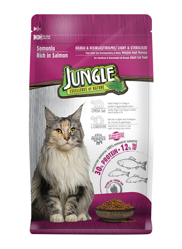 

Jungle Salmon Adult Sterilised Cat Dry Food, 1.5Kg