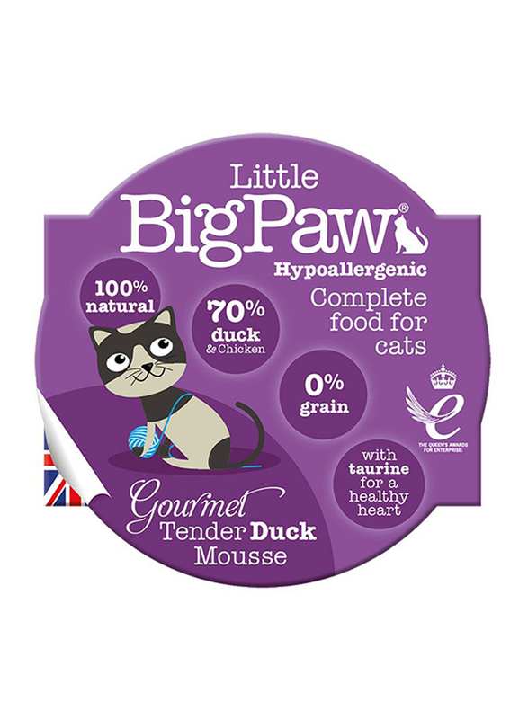 

Little Big Paw Cat Gourmet Duck Mousse Cat Wet Food, 8 x 85g